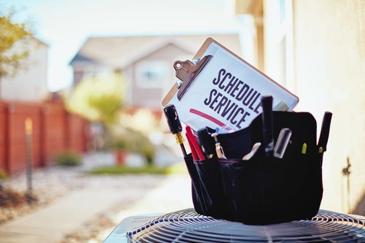 Tools near AC unit for AC maintenance