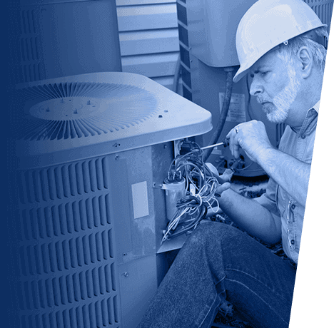 Precision Technician inspecting wiring of AC unit