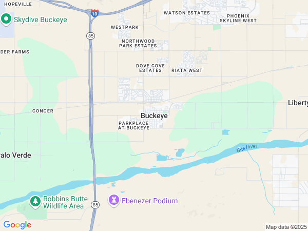 Plumbing Service area map for Buckeye