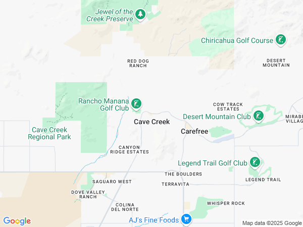 Plumbing Service area map for Cave Creek