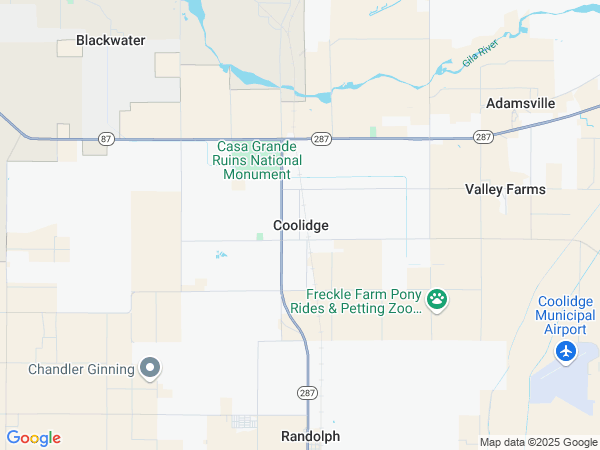 Plumbing Service area map for Coolidge