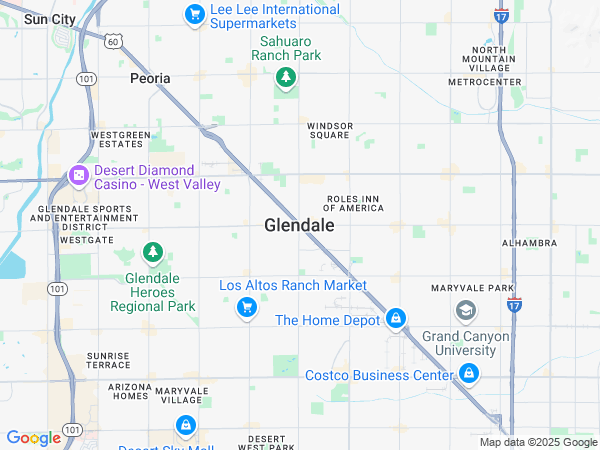 Plumbing Service area map for Glendale