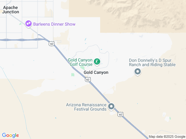 Plumbing Service area map for Gold Canyon