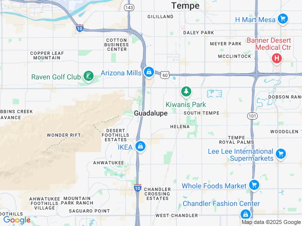Plumbing Service area map for Guadalupe