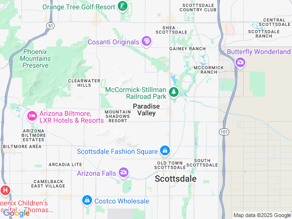 Plumbing Service area map for Paradise Valley