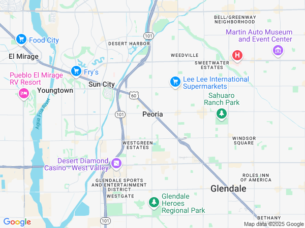 Plumbing Service area map for Peoria