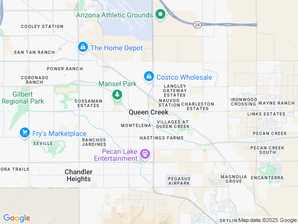 Plumbing Service area map for Queen Creek