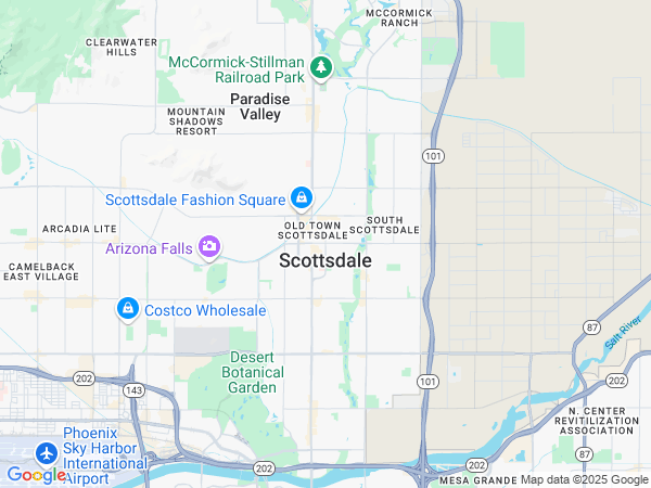 Plumbing Service area map for Scottsdale