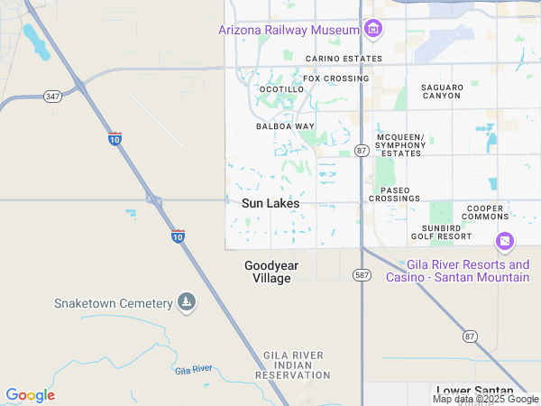 Plumbing Service area map for Sun Lakes