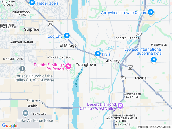 Plumbing Service area map for Youngtown
